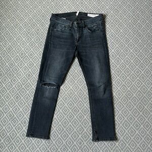 Rag & bone washed grey capri jeans